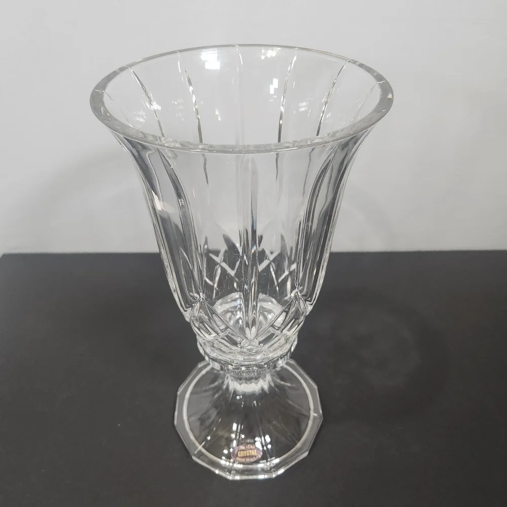 Vintage 24% Lead Crystal 2 Peice Candle Holder with Intricate Accents.